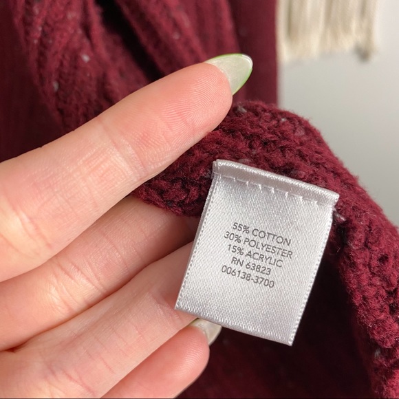 CJ Banks Lace Up Back Heathered Maroon Knit Sweater Cardigan Size 1X - Picture 9 of 11